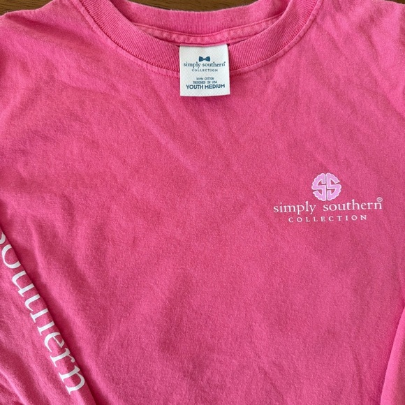 Simply Southern Kids Tie-Dye Crab Pink Long Sleeve Tee Size M - Picture 3 of 4